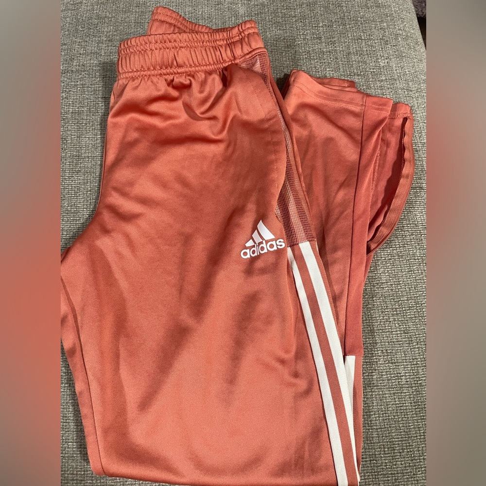 Adidas Men's Training Pants Track/Soccer Size medium. Magic Earth / White. #M2